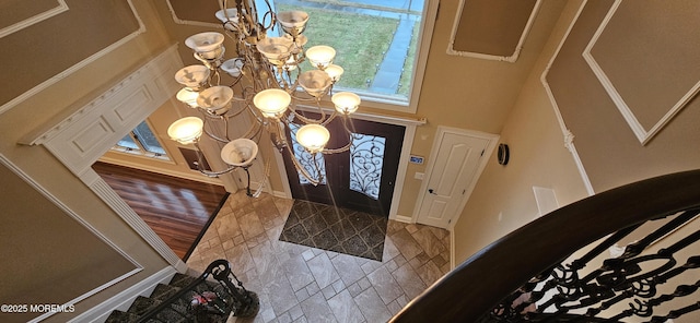 7 Quaker Hill Rd, Jackson, NJ 08527 - entryway with a chandelier and a towering ceiling