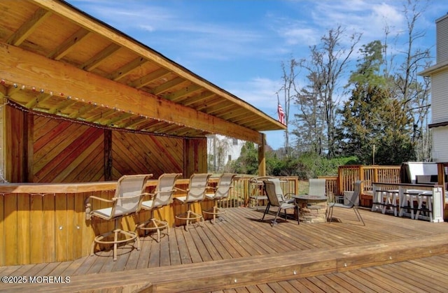 7 Quaker Hill Rd, Jackson, NJ 08527 - wooden terrace with an outdoor fire pit