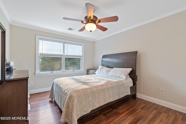 7 Quaker Hill Rd, Jackson, NJ 08527 - bedroom featuring dark wood-type flooring, crown molding, and ceiling fan