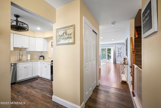 11 Interlaken Ct Unit 9, Freehold, NJ 07728 - hall featuring dark wood-type flooring and recessed lighting