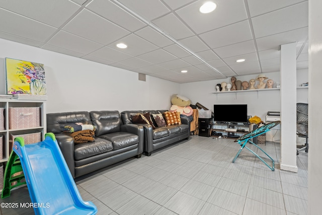 367 Kirby Ave, Long Branch, NJ 07740 - living room with a drop ceiling and recessed lighting