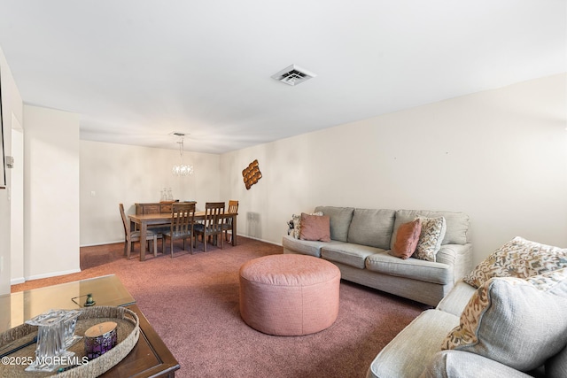 1058A Argyll Cir, Lakewood, NJ 08701 - carpeted living room with a chandelier and baseboards