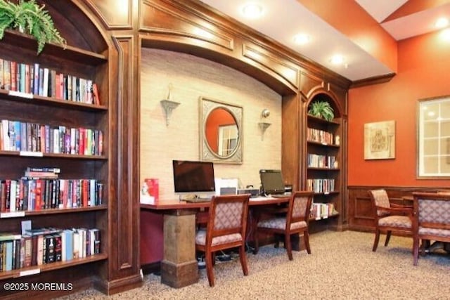 110 Rolling Meadows Blvd S, Ocean Twp, NJ 07712 - office space with built in shelves, wall of books, and carpet