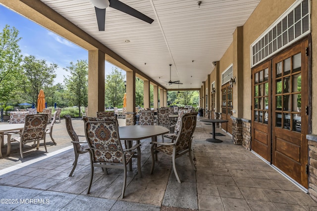 110 Rolling Meadows Blvd S, Ocean Twp, NJ 07712 - view of patio with outdoor dining area, ceiling fan, and french doors