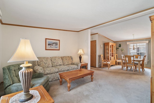 1104 Sycamore Ct, Whiting, NJ 08759 - living area featuring crown molding, carpet, and a chandelier
