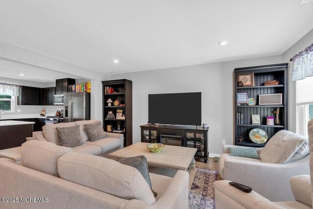703 Cyprus Ct, Forked River, NJ 08731 - living area featuring light wood-type flooring and recessed lighting