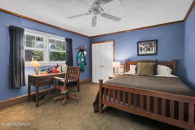1 Van Cir, Rumson, NJ 07760 - carpeted bedroom featuring crown molding and ceiling fan