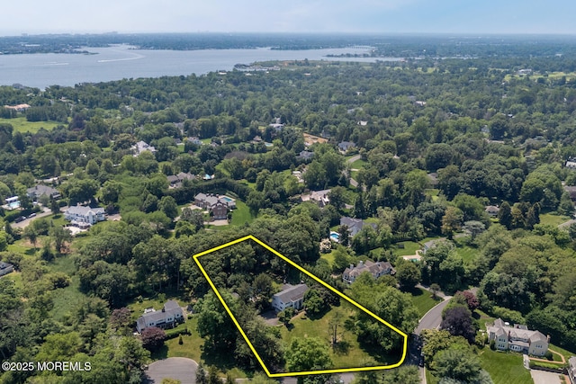 1 Van Cir, Rumson, NJ 07760 - view of property location with property boundaries highlighted and a large body of water