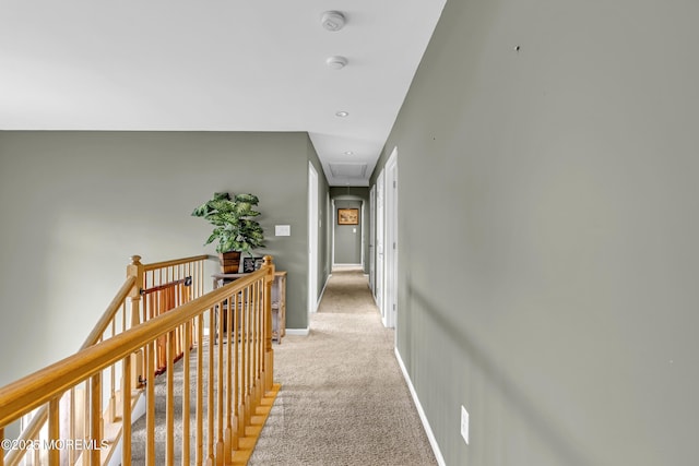 1020 Aumack Rd, Jackson, NJ 08527 - hallway with attic access, light carpet, an upstairs landing, and recessed lighting
