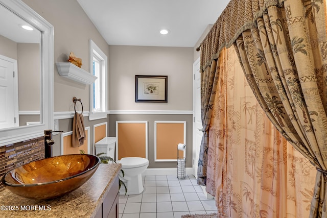 1020 Aumack Rd, Jackson, NJ 08527 - bathroom featuring tile patterned flooring, vanity, and recessed lighting