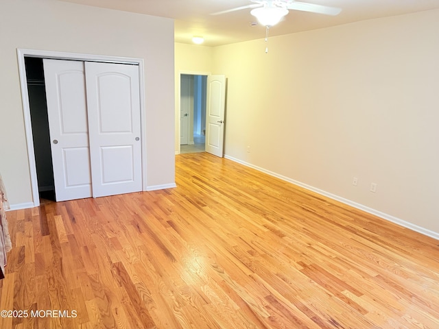 6 Eagle Ridge Ln, West Creek, NJ 08092 - unfurnished bedroom featuring light wood-type flooring, a closet, and ceiling fan