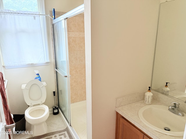 6 Eagle Ridge Ln, West Creek, NJ 08092 - bathroom with a stall shower, vanity, and tile patterned flooring