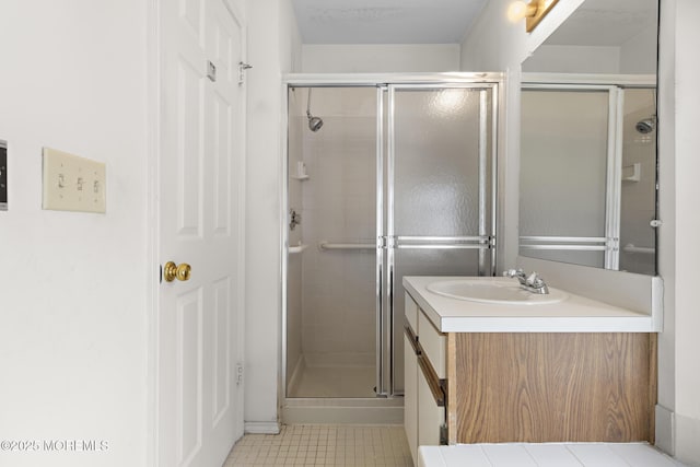 11 Old Orchard Ln, Ocean Twp, NJ 07712 - full bath featuring vanity, a shower stall, and tile patterned floors