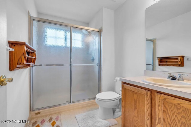 1506 Bakers Pl, Manasquan, NJ 08736 - bathroom featuring vanity, a stall shower, and tile patterned floors