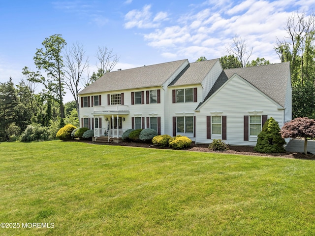 20 Birch Ln, Colts Neck, NJ 07722 - colonial house with a front yard and roof with shingles