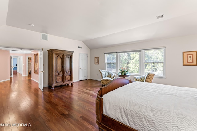 20 Birch Ln, Colts Neck, NJ 07722 - bedroom with vaulted ceiling and dark wood-type flooring