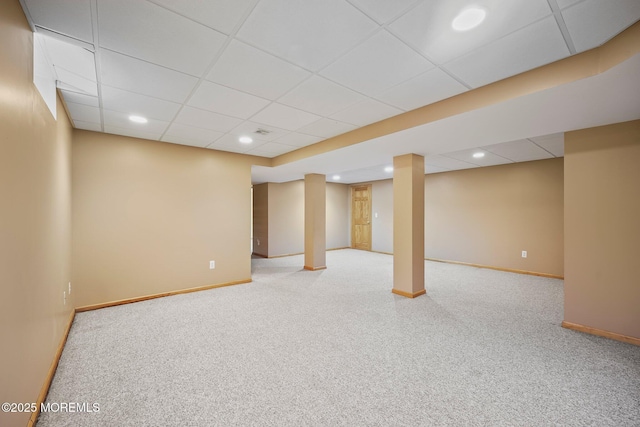 3 Mcelwaine Dr, Freehold, NJ 07728 - finished basement with carpet flooring, a paneled ceiling, and recessed lighting