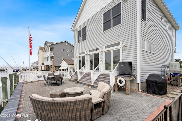 85 Channel Dr, Brick, NJ 08723 - view of patio featuring area for grilling, entry steps, and outdoor dining area