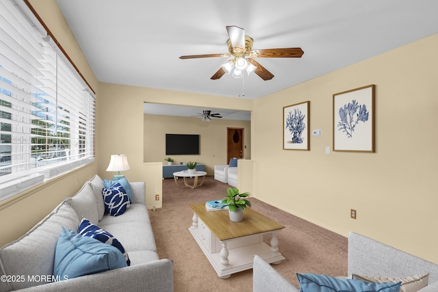30 N Maplewood Dr, Brick, NJ 08723 - carpeted living area featuring a ceiling fan