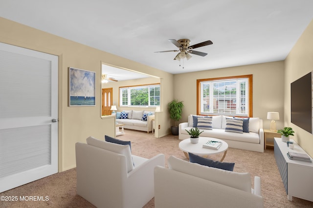 30 N Maplewood Dr, Brick, NJ 08723 - carpeted living area featuring ceiling fan
