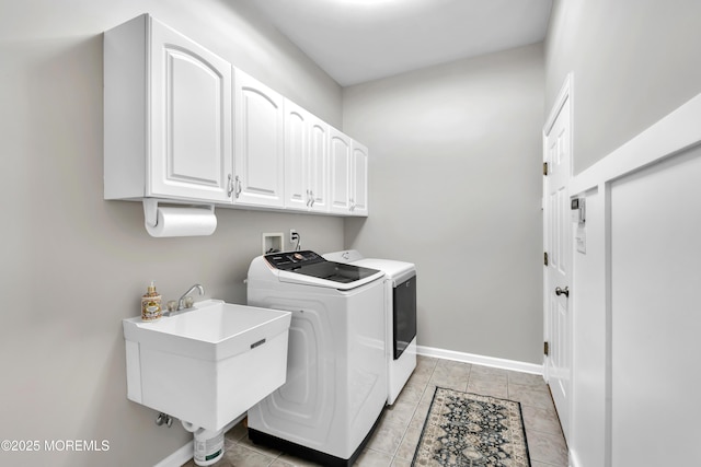 15 Conor Rd, Jackson, NJ 08527 - laundry area with washer and dryer, cabinet space, and light tile patterned floors
