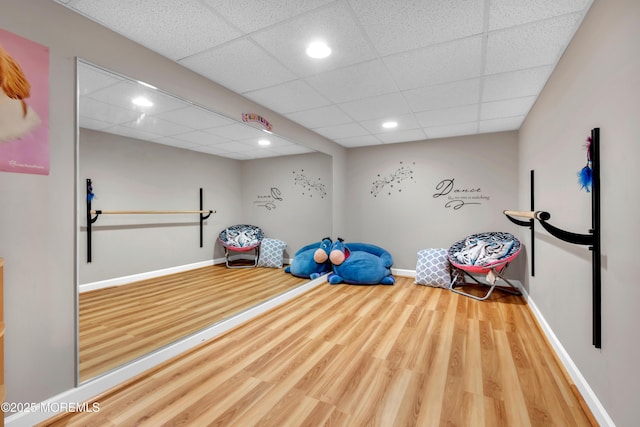 15 Conor Rd, Jackson, NJ 08527 - workout area featuring wood finished floors, recessed lighting, and a drop ceiling
