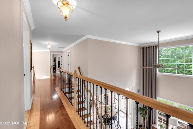 15 Conor Rd, Jackson, NJ 08527 - hall featuring an upstairs landing, light wood-style floors, and crown molding
