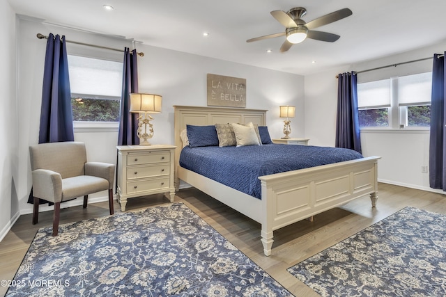 15 Liverpool Ct, Toms River, NJ 08753 - bedroom with multiple windows, wood finished floors, a ceiling fan, and recessed lighting