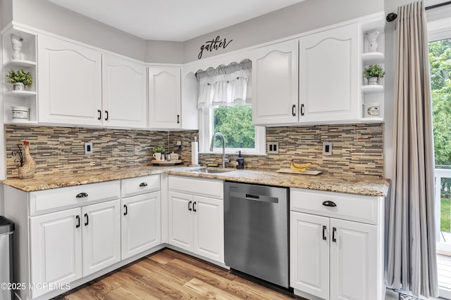 15 Liverpool Ct, Toms River, NJ 08753 - kitchen with open shelves, stainless steel dishwasher, and healthy amount of natural light