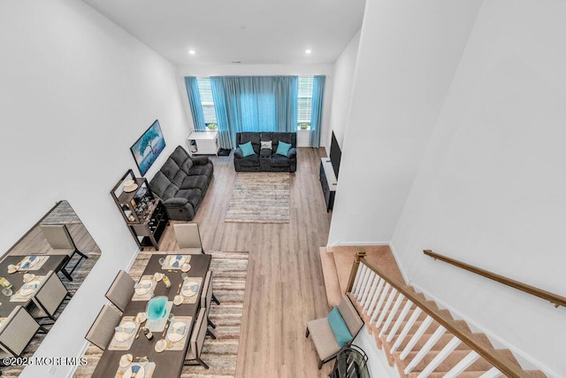 73 Aqueduct Blvd, New Egypt, NJ 08533 - living area with wood finished floors, stairway, and recessed lighting