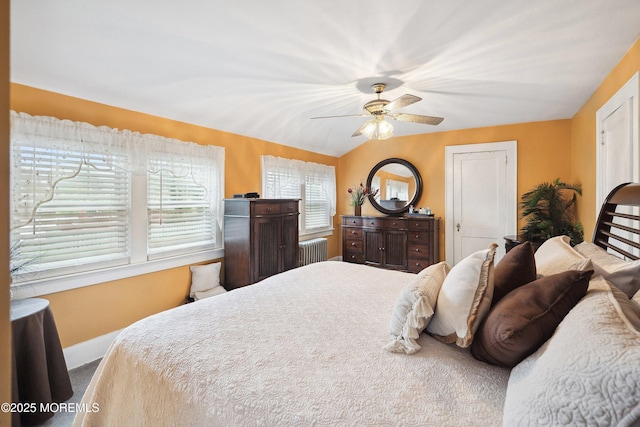 124 Mckinnon St, Piscataway Twp, NJ 08854 - carpeted bedroom featuring radiator and ceiling fan