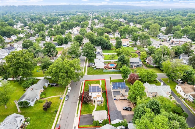 124 Mckinnon St, Piscataway Twp, NJ 08854 - aerial perspective of suburban area featuring property parcel outlined