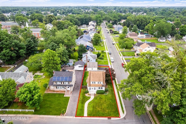 124 Mckinnon St, Piscataway Twp, NJ 08854 - aerial perspective of suburban area featuring property parcel outlined