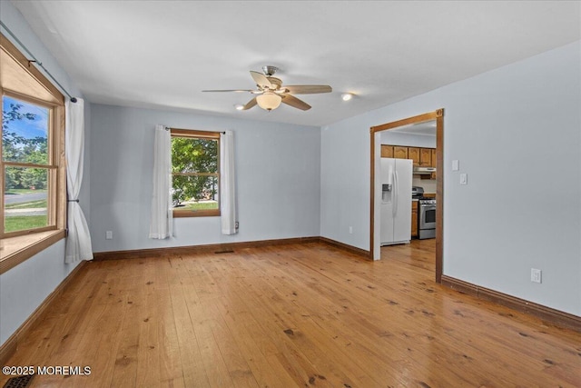 367 Marine St, Tuckerton, NJ 08087 - empty room featuring ceiling fan and light wood-type flooring