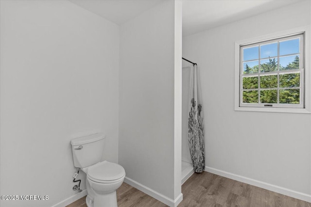 367 Marine St, Tuckerton, NJ 08087 - bathroom featuring wood finished floors and a shower with shower curtain