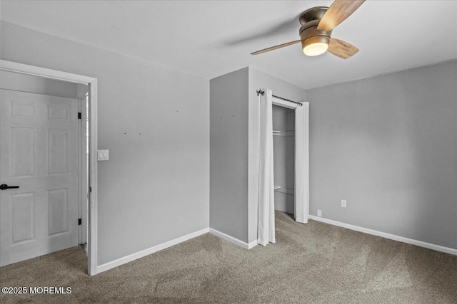 367 Marine St, Tuckerton, NJ 08087 - unfurnished bedroom with carpet floors, a closet, and ceiling fan