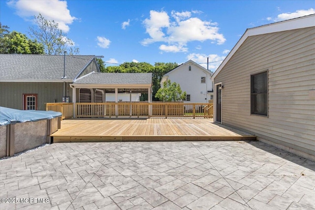 367 Marine St, Tuckerton, NJ 08087 - view of patio with a wooden deck and a jacuzzi