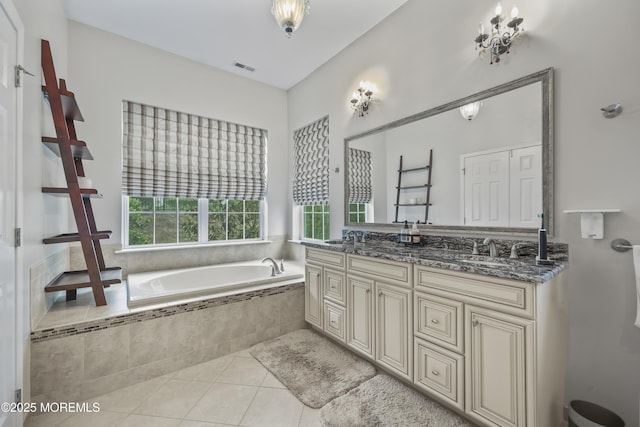 130 Masters Dr, Monroe, NJ 08831 - full bath with double vanity, a garden tub, and tile patterned floors
