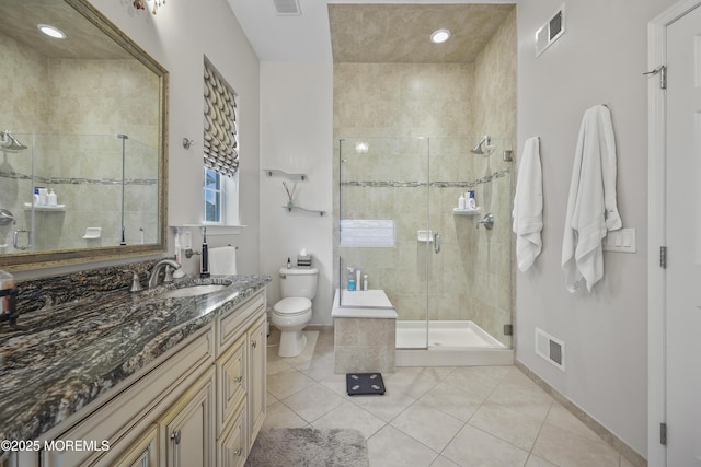 130 Masters Dr, Monroe, NJ 08831 - full bathroom featuring a shower stall, vanity, and tile patterned flooring