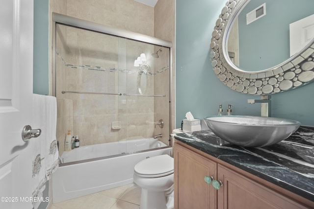 130 Masters Dr, Monroe, NJ 08831 - full bath featuring vanity, combined bath / shower with glass door, and tile patterned floors