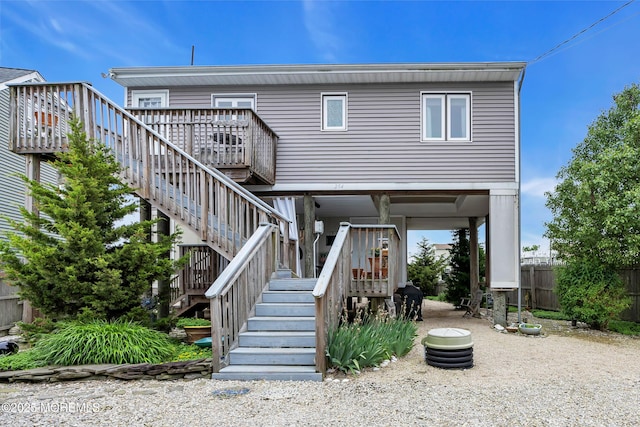 254 Alley Ave, West Creek, NJ 08092 - back of house with stairway and a deck