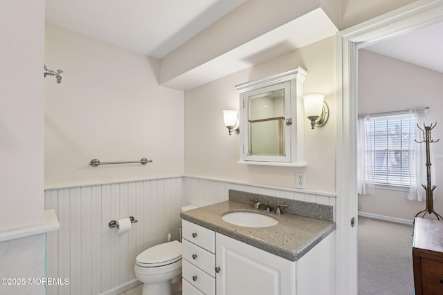 404 5th Ave, Spring Lake, NJ 07762 - half bathroom featuring vanity and a wainscoted wall