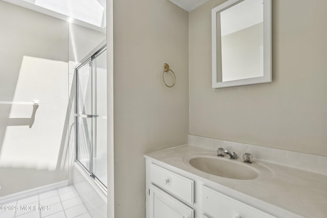 404 5th Ave, Spring Lake, NJ 07762 - full bath with vanity, enclosed tub / shower combo, and tile patterned floors
