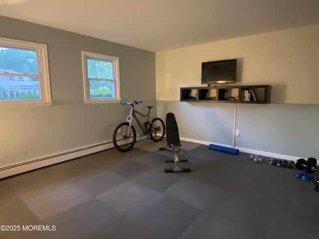 3 Maria Ct, Brick, NJ 08724 - workout area with baseboards and a baseboard heating unit