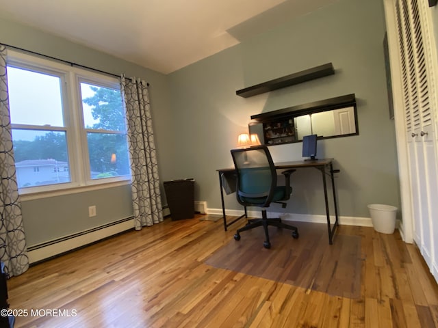 3 Maria Ct, Brick, NJ 08724 - home office with a baseboard heating unit and wood finished floors