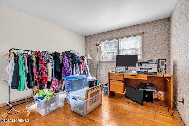 426 Shady Ln, Howell, NJ 07731 - office featuring light wood finished floors and wallpapered walls