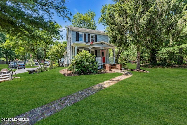276 Chandler Rd, Jackson, NJ 08527 - view of front of property with covered porch and a front lawn