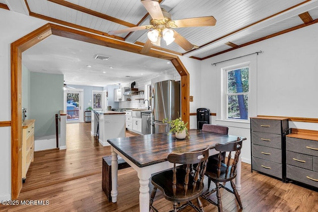 276 Chandler Rd, Jackson, NJ 08527 - dining space featuring a ceiling fan and wood finished floors