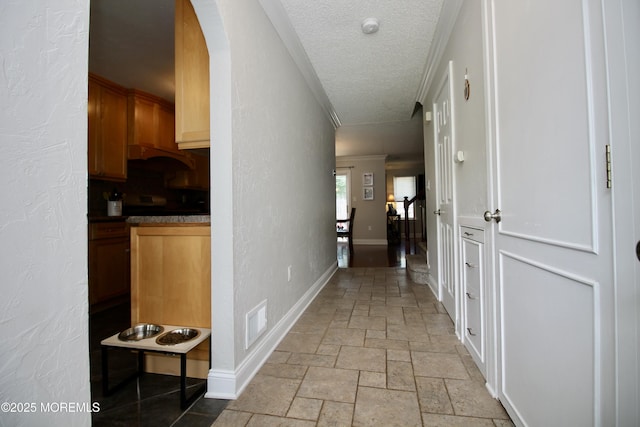 20 Atlantis Ter, Freehold, NJ 07728 - hallway featuring stone tile floors and a textured ceiling