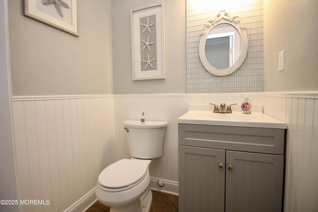 20 Atlantis Ter, Freehold, NJ 07728 - bathroom featuring vanity and a wainscoted wall